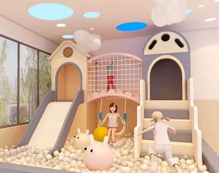 幼兒園室內(nèi)游樂場(chǎng)滑梯蹦床